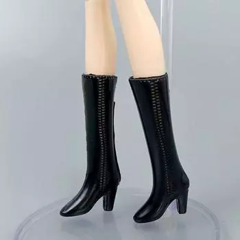 Черная кукольная обувь, аксессуары для кукол Барби, модные ботинки на высоком каблуке, обувь для Барби 1/6, кукольный домик BJD, детские игрушки «сделай сам» чёрный