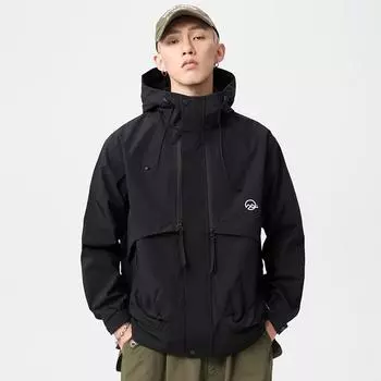 Черная куртка для активного отдыха Мужская куртка с капюшоном Trend Brand Большой размер Свободная куртка Tooling Trend M