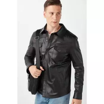 Черная куртка из натуральной кожи Guido