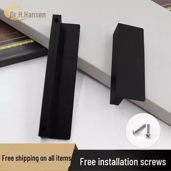 Черная L-образная ручка из алюминиевого сплава для ящика шкафа или гардероба hole distance 64 mm чёрный