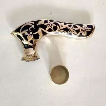 Черная латунная трость в винтажном стиле с ручкой, дизайнерская головка для деревянной трости, новинка