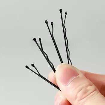 Черная линия клип сумка с волнистым краем клип головной убор с челкой маленький зажим стальной зажим заколка для волос для девочек заколка для волос аксессуар для волос 100pcs Straight plate чёрный