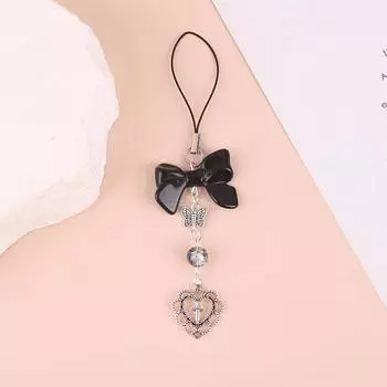 Черная любовь сердце мобильный телефон цепочка крест полка телефон брелок кулон сотовый телефон шнурок камеры цепи сумка украшения декор подарок