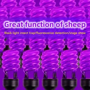 Черная люминесцентная лампа(БЛБ)/Спиральный черный свет/ Идеально подходит для Хэллоуина/ Отлов вредителей/ 20 Вт/ 110