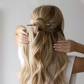 Черная лунная шпилька для волос Лунная заколка для волос на Хэллоуин Пластиковая заколка для волос Лунная готическая шпилька One Size чёрный