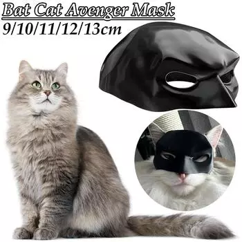 Черная маска летучей мыши, кошки, мстителя, матовая милая маска летучей мыши, крутые игрушки супергероев для кошек и собак, полумаска для кошки на Хэллоуин