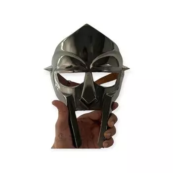 Черная маска M Doom, сумасшедший злодей, стальная броня для лица, средневековая маска ручной ковки
