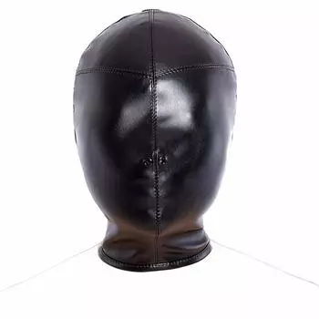 Черная маска с повязкой на глаза, дышащая маска для косплея SM Fetish, маска извращенца, товары для вечеринок, ПУ-ремешок, регулируемый [Tolacos] (Для