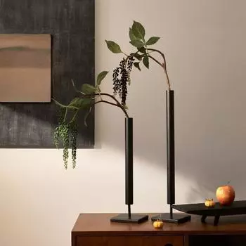 Черная металлическая ваза для цветов для украшения дома и офиса S