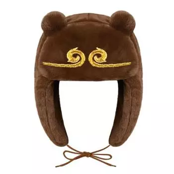 Черная Мифическая Игра Укун Осень и Зима Теплая Черная Коричневая Милая Мультяшная Аниме Шапка OneSize чёрный
