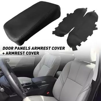 Черная микрофибровая кожаная отделка подлокотника консоли и дверной панели для Toyota Avalon 2013-2018