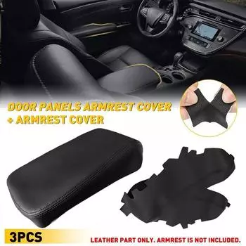 Черная микрофибровая кожаная отделка подлокотника консоли и дверной панели для Toyota Avalon 2013-2018