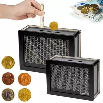 Черная многоразовая копилка со счетчиком денег Копилка DIY Сберегательная копилка Поделки Дом Для Помогает Привычке Экономить