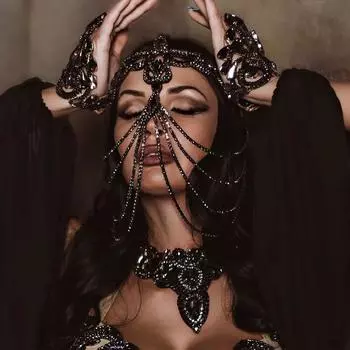 Черная многослойная маска для лица для женщин, сексуальные украшения, костюм для волос, карнавальный клуб, маскировка, аксессуары для рейва, подарок для косплея