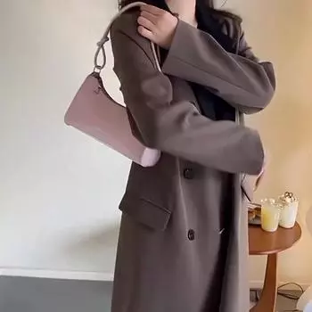 Черная модная женская сумка через плечо, модные сумки из искусственной кожи, сумки через плечо, маленькие сумки с ручками, клатч-кошелек для покупок 24x8x12cm чёрный