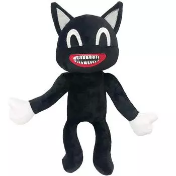 Черная мультяшная кошка плюшевая игрушка мягкая аниме кошка плюшевые игрушки дети день рождения рождество новый год подарок чёрный