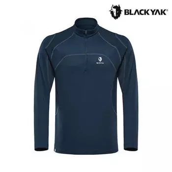 Черная мужская футболка Yak SM Paffle на молнии 1bytSf3012 Dt 100