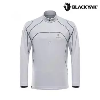 Черная мужская футболка Yak SM Paffle на молнии 1bytSf3012 Si 100