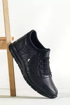 Черная мужская кожаная повседневная обувь из натуральной кожи