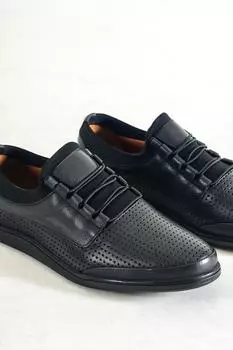 Черная мужская кожаная повседневная обувь из натуральной кожи