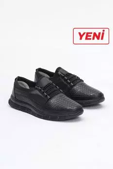 Черная мужская кожаная повседневная обувь из натуральной кожи