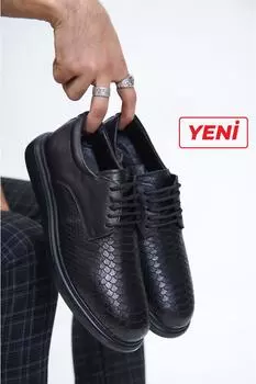 Черная мужская кожаная повседневная обувь из натуральной кожи