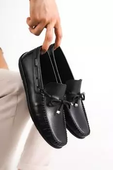 Черная мужская кожаная повседневная обувь из натуральной кожи