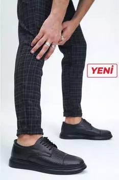 Черная мужская кожаная повседневная обувь из натуральной кожи