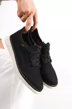 Черная мужская кожаная повседневная обувь из нубука из натуральной кожи