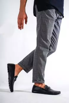 Черная мужская повседневная обувь из натуральной кожи