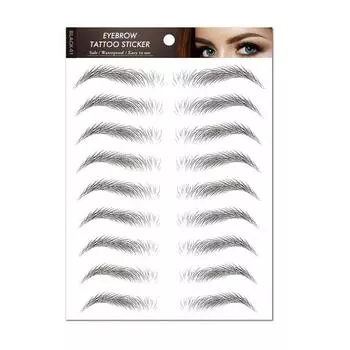 Черная наклейка для бровей Коричневая наклейка для бровей Набор наклеек для переноса воды Имитация татуировки Наклейка для татуировки 14.8*21CM