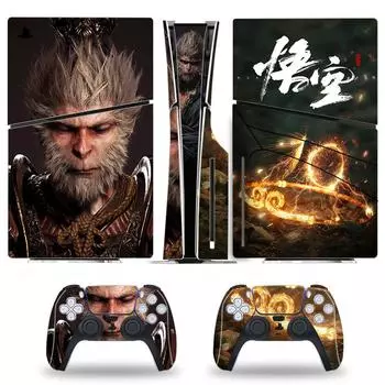 Черная наклейка Myth Wukong PS5slim для игровой консоли PS5 PS5S Optical Drive Edition, ручка, цифровая всеобъемлющая пленка для хоста