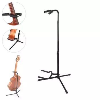 Черная напольная подставка для гитары из алюминиевого сплава со стабильным держателем штатива для бас-гитары акустической электрогитары