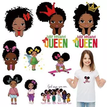 Черная нашивка для девочек, наклейки на одежду, футболка с теплопередачей, платья Parches Ropa Diy, термоклеевые нашивки для одежды с термопереносом