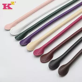 Черная натуральная кожаная ручка для сумки - 50 см, швейные нитки ручной работы из коровьей кожи, аксессуары для сумок своими руками