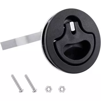 Морская фурнитура, черная нейлоновая защелка для люка, крепление на палубе, поворотная подъемная ручка с задней пластиной, аксессуары для судовой морской фурнитуры