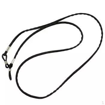 Черная нескользящая цепочка для очков из искусственной кожи, ожерелье, ремешок для солнцезащитных очков, веревка с концами, шнур