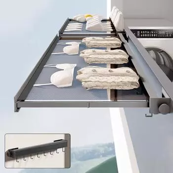 Черная невидимая складная вешалка для одежды, вешалка для обуви, выдвижная сетка, настенная, алюминиевая сушилка для одежды, держатель для сушки носков белый