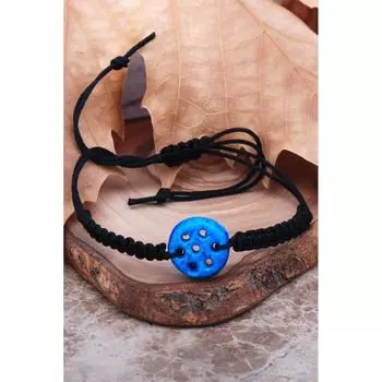 Черная нить Синяя сирийская нить Макраме Браслет сглаза