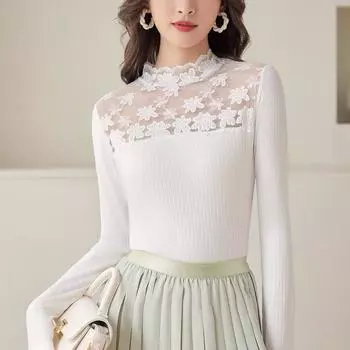 Черная нижняя рубашка, женская новая высококачественная вставка, топ, полуводолазка, футболка на осень и зиму One Size