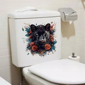 Черная пантера, наклейка на туалет для ванной комнаты, защита от клоуна, украшение для туалета, самоклеящаяся наклейка 30x30cm разноцветный