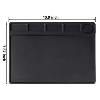 Черная паяльная площадка, изолированная силиконовая паяльная площадка, ремонтный комплект, термостойкая магнитная паяльная станция для паяльника BGA чёрный