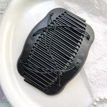 Черная пластиковая волшебная расческа для волос с жемчужной эластичной веревкой, двухрядная, невидимая фиксирующая вставка, заколка-тиара, инструменты для укладки волос для женщин