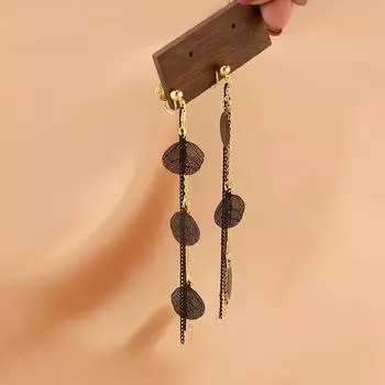 Черная полая листовая кисточка противомоскитная спираль ушной зажим без отверстий для ушей