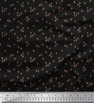 Черная полиэфирная креповая ткань Soimoi с изображением жирафа и животным принтом от The Yard, 42 дюйма 42 Inch Wide - Poly Crepe чёрный