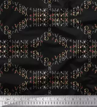 Черная полиэфирная креповая ткань Soimoi с текстовым принтом, ткань по метрам, 42 дюйма 42 Inch Wide - Poly Crepe фиолетовый