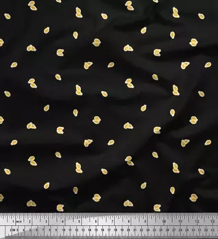 Черная полиэфирная креповая ткань Soimoi Ткань для рукоделия с принтом для рубашек авокадо, 42 дюйма в ярдах 42 Inch Wide - Poly Crepe чёрный