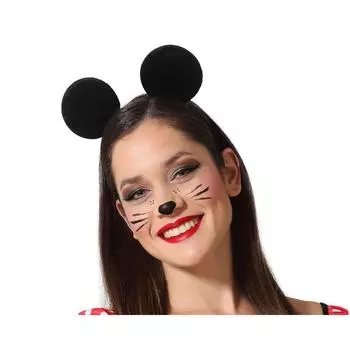 Черная повязка на голову с ушками в форме мыши 21 х 19 см.