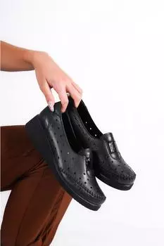 Черная повседневная обувь из натуральной кожи