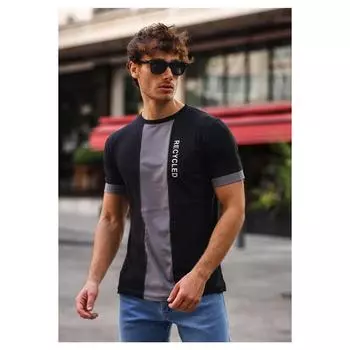 Черная приталенная мужская футболка с принтом, футболка из 100% хлопка с круглым вырезом